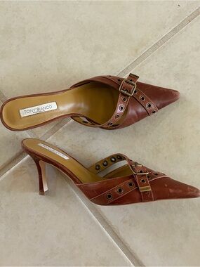 Tony Bianco Heeled Mule in Cognac Brown